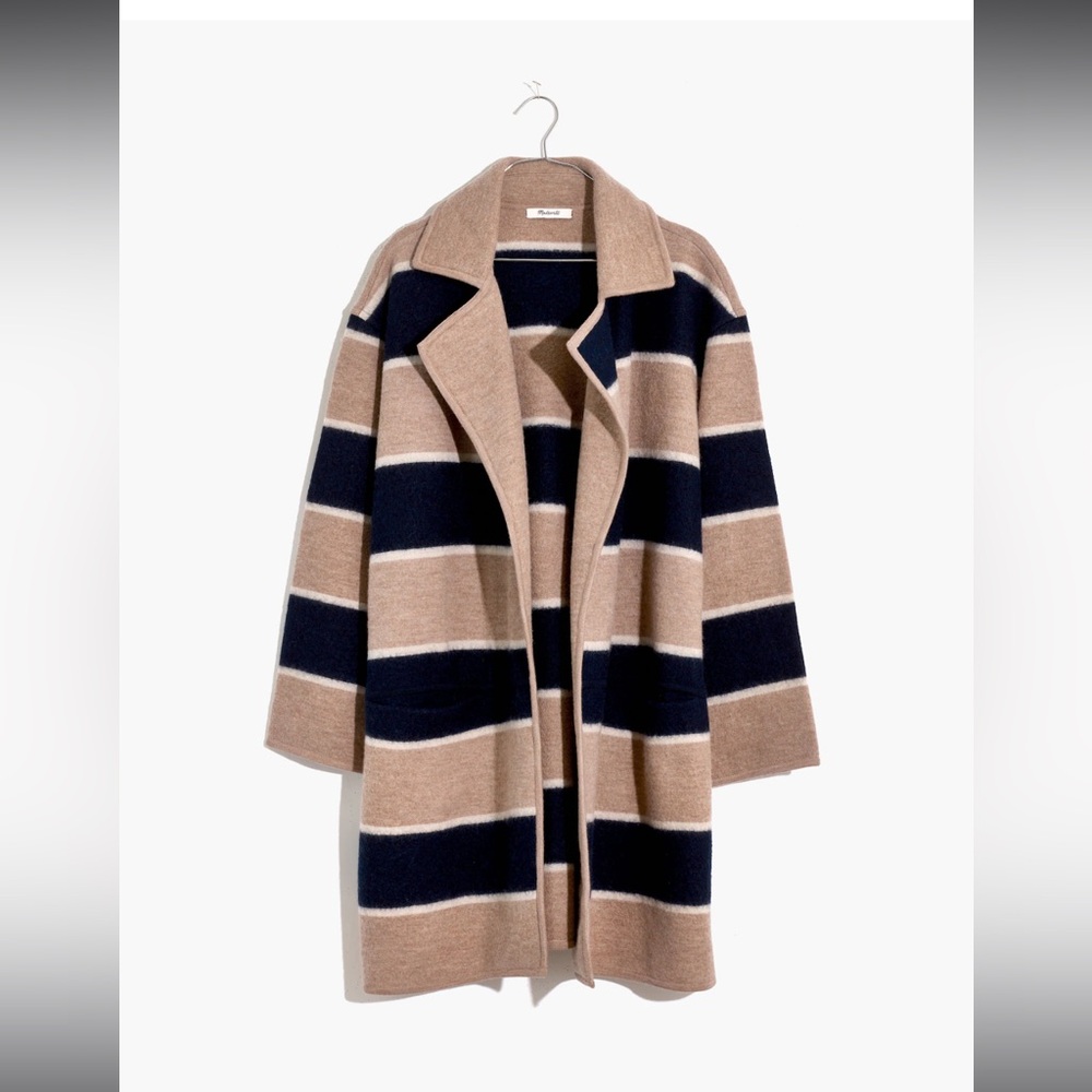 Maxwell Striped Ballard Sweater Coat